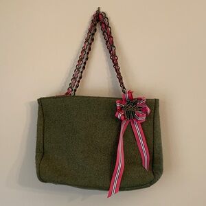 Goldie Wool Bag with Brass Handle